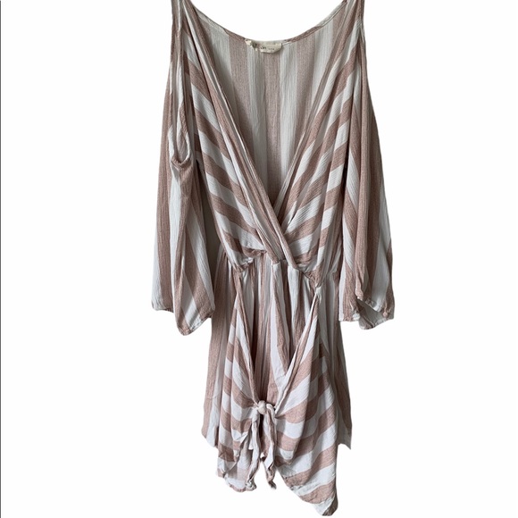 Millibon pink and white striped romper - Picture 3 of 4